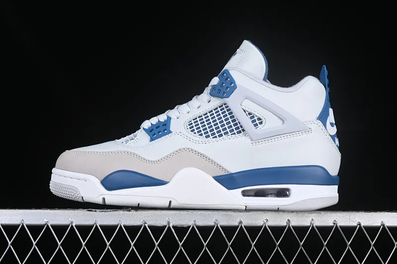 All categories Air Jordan Jordan series basketball shoes Air Jordan 4 pure original Air Jordan 4 Retro "Military Blue" AJ4 Joe 4 white blue gray first year color FV5029-141